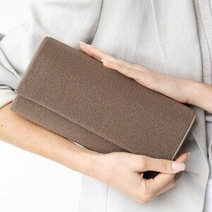 Brunello Cucinelli Precious Monili Clutch Bag Barley Brown New Tag $5,500